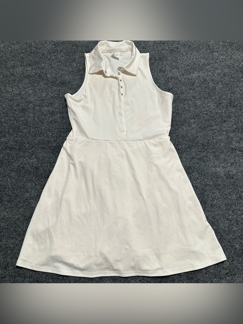 All in Motion white sleeveless polo-style active mini golf dress with collar